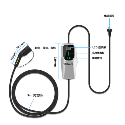 3.5kW Ac Tipo 2 EV cargador exterior Doméstico Nivel 1 2 EV Cargador de pared para el hogar CE FCC
