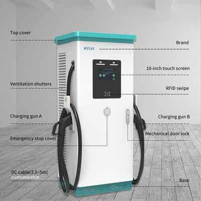 Estación de carga pública para vehículos eléctricos al aire libre con interfaz CHAdeMO tipo 2 de CCS