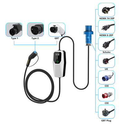 Tipo 1 3.5KW 7KW 11KW AC Nivel 1 2 Wall Box Ev Cargador en el estacionamiento de la calle