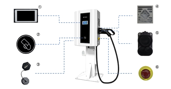 Proyecto residencial cargador de EV DC de pantalla táctil de 4.3 pulgadas estación de vehículos eléctricos CCS