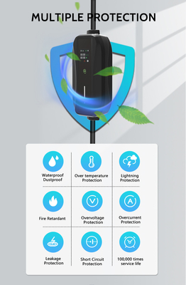KIWI 11KW Cargador EV portátil J1772 Conexión tipo 2 para estación de carga de automóviles eléctricos