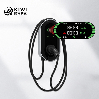 Estación de carga de tipo 2 de tipo 2 de mini Opcc 220V de KIWI LCD Cargador de vehículos eléctricos de 7 kW CCS