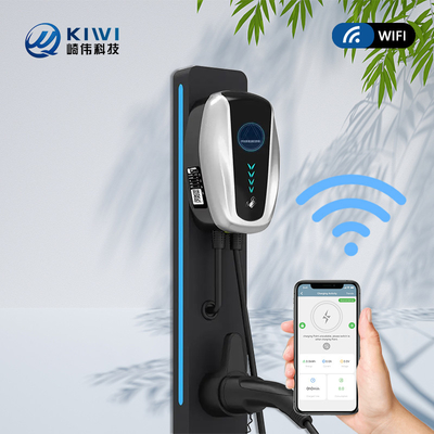 Estación de carga de vehículos eléctricos de tipo 2 de frecuencia de red de 50Hz±10Hz con Kiwi Mini Ocpp 7kw Wall Box