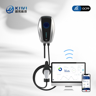 Estación de carga de vehículos eléctricos de tipo 2 de frecuencia de red de 50Hz±10Hz con Kiwi Mini Ocpp 7kw Wall Box