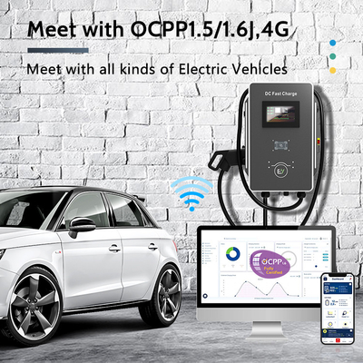 Cargador de vehículos eléctricos SmartDC rápido de 30 kW con interruptor de protección contra fugas y frecuencia de red de 50 Hz ± 10 Hz