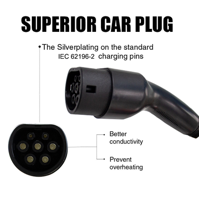 El cable portátil de carga para vehículos eléctricos KIWI de tipo 1 a tipo 2 Clase de llama UL94-V0