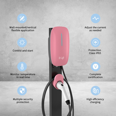 7kw 11kw 22kw Tipo 1 Tipo 2 Gbt Estación de carga de AC EV Método de inicio y facturación APP Código QRCode con descarga USB