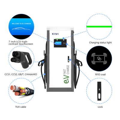 Hoteles Apartamentos 3 Fase Dual Smart DC cargador eléctrico rápido con CCS1 CCS2 GB/T CHAdeMO Interfaz estándar