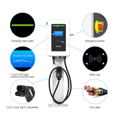 OEM Vehículo eléctrico DC Vehículo rápido cargador de EV público Wallbox 20kW 30kW 40kW Chademo CCS CCS2 2 Estaciones de carga de EV de armas únicas