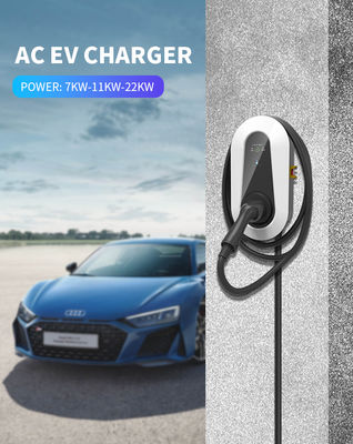 Estación de carga de vehículos eléctricos de 22 kW 32A 3 Fase Nivel 2 Tipo 2 Cargador de automóviles eléctricos ECM-RED